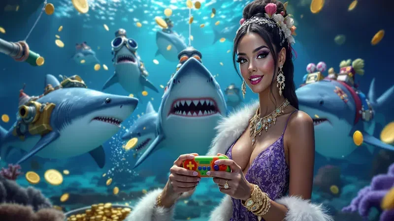 Tampilan permainan tembak ikan dengan target di area permainan MAXSLOT